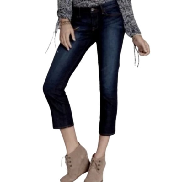 Lucky Capri Jeans Button Flap Pocket Cropped Sweet n Crop Stretch Dark Wash 4 27 - Picture 1 of 12